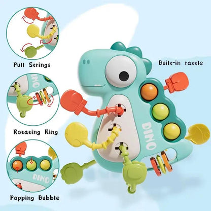 Montessori Toys for Babies 6 12 Months Dinosaur Pull String Toys Newborn Sensory Teething Toys Baby Fine Motor Development Games