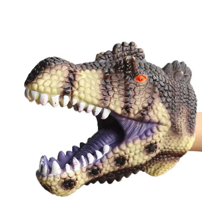 Hand Puppets Dinosaur Head Model Toy T-Rex Dino Jurass Shark Tiger Park Dolls Dinosaur Worlds Soft Plush Toy for Boys Kids Gifts