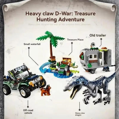 Dinosaur Series Heavy Claw Dragon Capture Baryonyx Face-Off the Treasure Hunt Building Blocks Fit MOC Set Toys for Kids Gifts