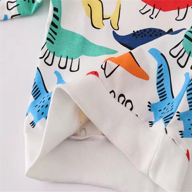2-7T Dinosaurs Print Boys Sweatshirts Autumn Spring Kids Hooded Children'S Top Baby Clothes Sport Shirts