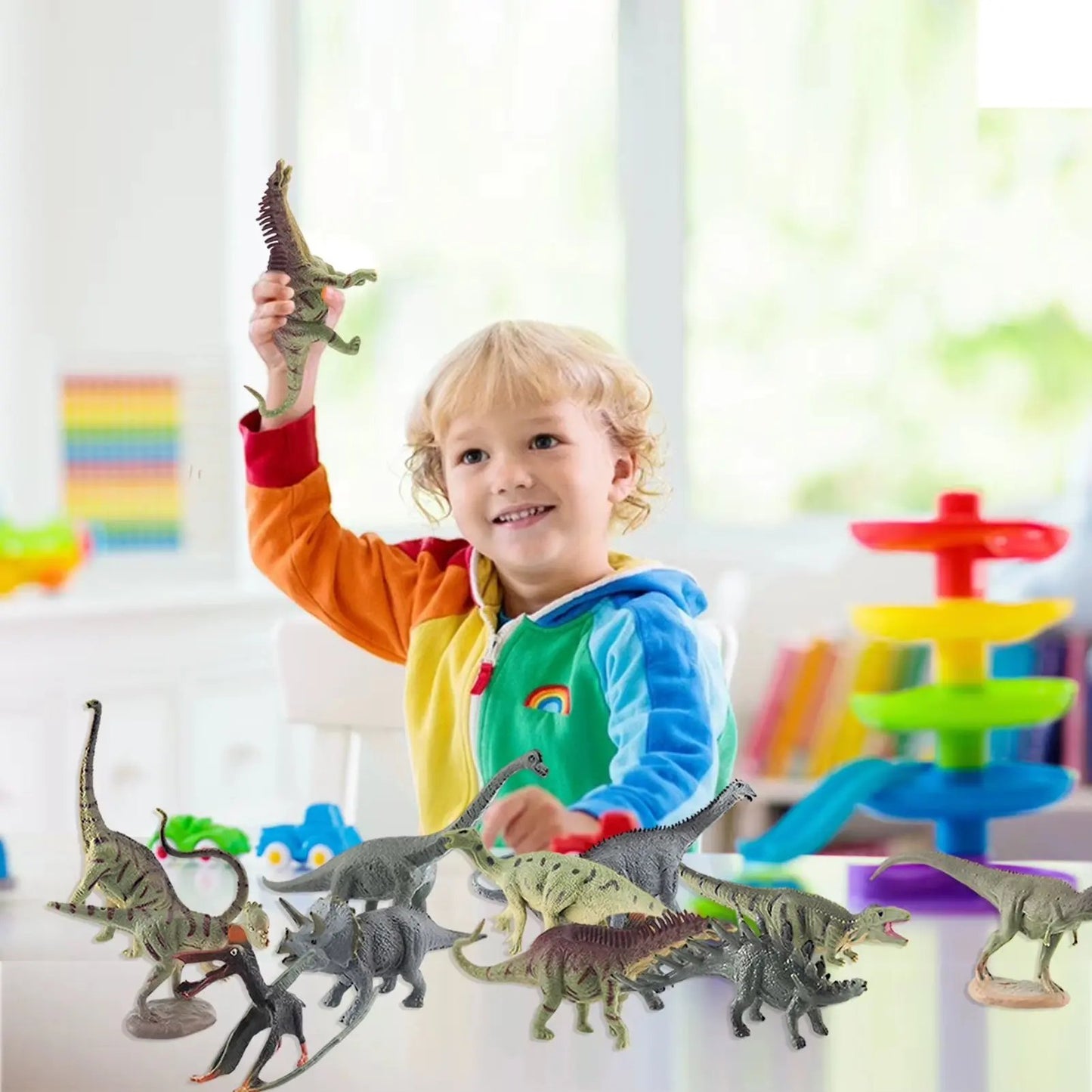 Mini Dinosaur Toys Model 12Pcs Children'S Educational Toys Cute Simulation Animal Small Figures for Boy Gift for Kids Toys