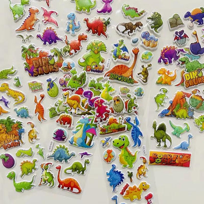 Cute Cartoon Dinosaur 3D Bubble Stickers for Scrapbooking Diary Decoration DIY Various Scenes Using Birthday Gift Stickers