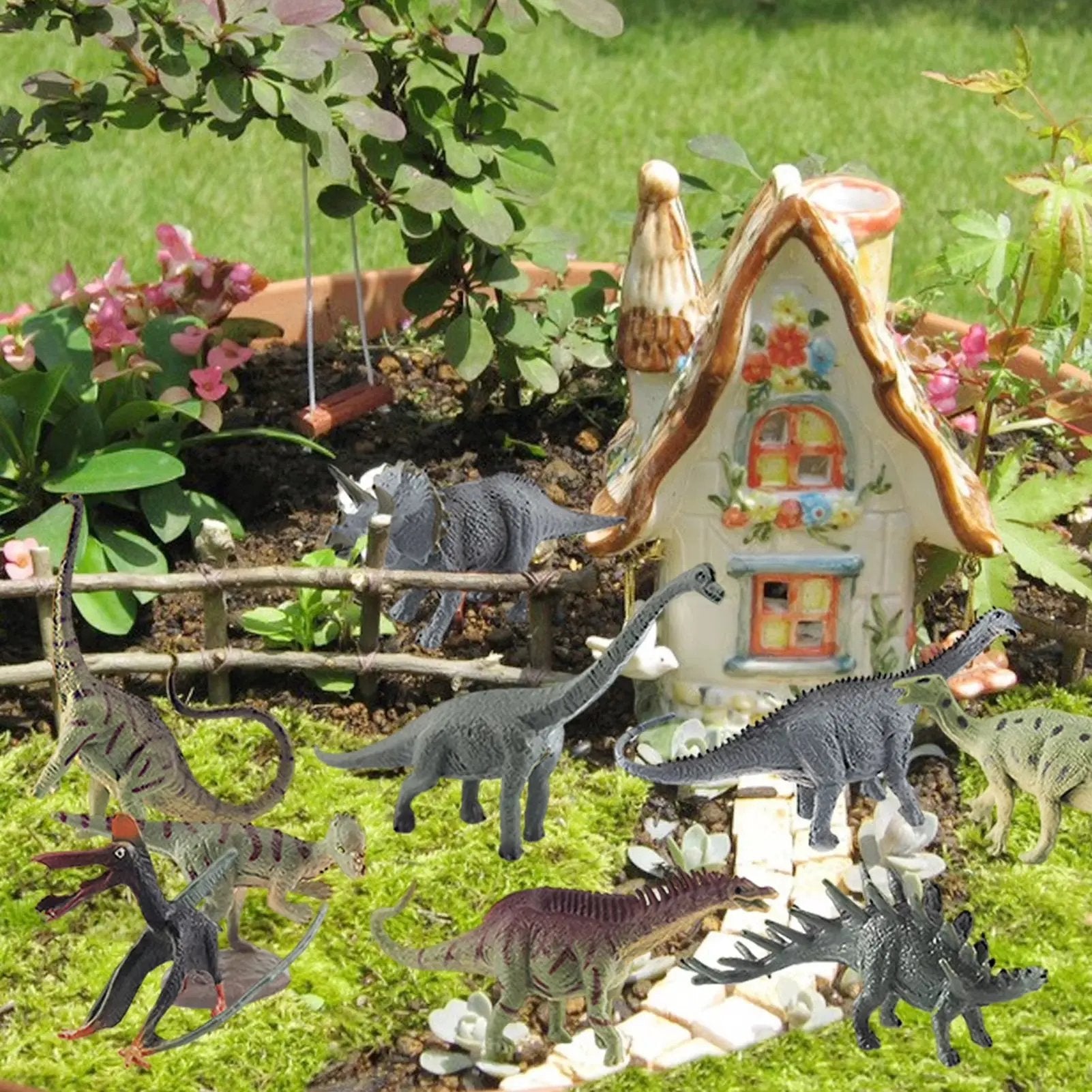 Mini Dinosaur Toys Model 12Pcs Children'S Educational Toys Cute Simulation Animal Small Figures for Boy Gift for Kids Toys