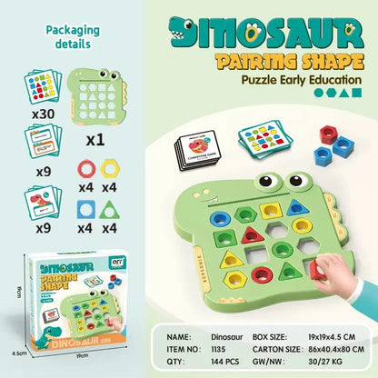 Dinosaurs Collide, Geometric Shapes Pair, Puzzle Thinking Training, Parent-Child Early Education, Interactive Tabletop Game Toys