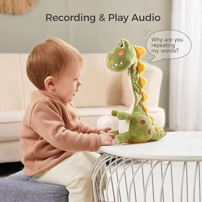 Dancing Talking Dinosaur Toy Mimicking Twisting Electronic Soft Plush Giraffe Toy with Record Repeating What You Say Singing