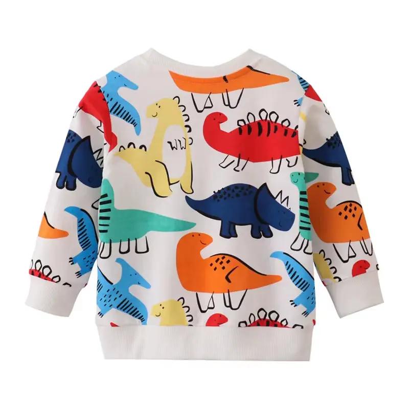 2-7T Dinosaurs Print Boys Sweatshirts Autumn Spring Kids Hooded Children'S Top Baby Clothes Sport Shirts