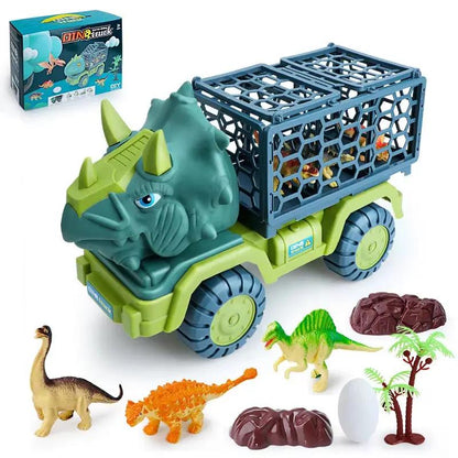 Dinosaur Truck Toys for Kids, Triceratops Car Toy Large Activity Play Mat, Dinosaur Eggs, Dinosaur Play Set for Boys and Girls
