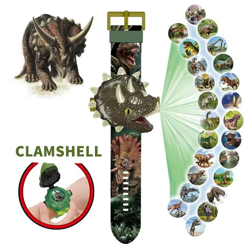 Dinosaur Projection Electronic Watch Cartoon Watch Clock Kids Christmas Gift for Kids - Fun Luminous Toy and Kindergarten Gift