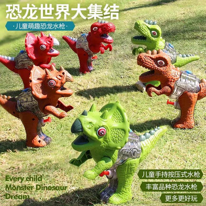 3D Dinosaur Water Gun Summer Toy for Kids Boys Girls Cute Cartoon Tyrannosaurus Press Water Spray Gun Outdoor Beach Garden Bath