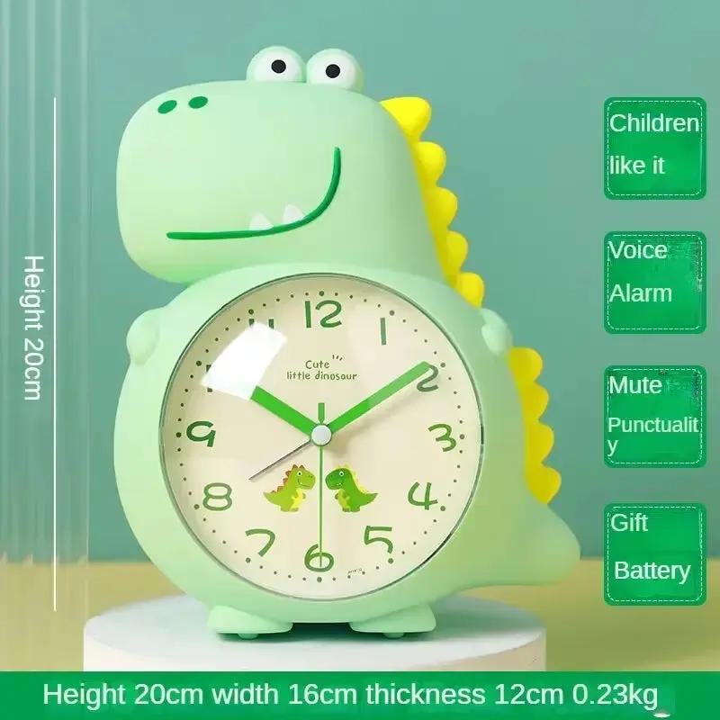 Dinosaur-Themed Alarm Clock for Kids - Wake-Up Light, Cute Cartoon Design, Perfect for Boys, Girls & School Students!