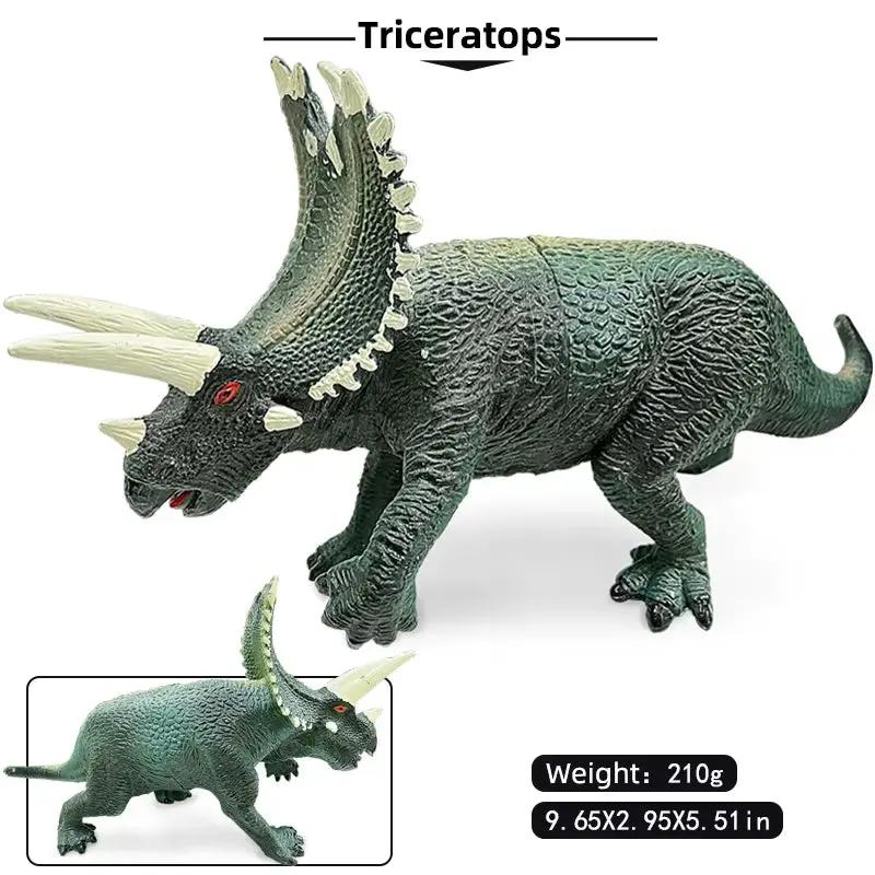 8 Large-Sized Hand-Painted Lifelike Dinosaurs, Length 8-14Inch Cm, Jurassic Tyrannosaurus, Allosaurus, Brachiosaurus, Parasaurolophus, Diplodocus, Spinosaurus, Triceratops, Ornament Collection Models