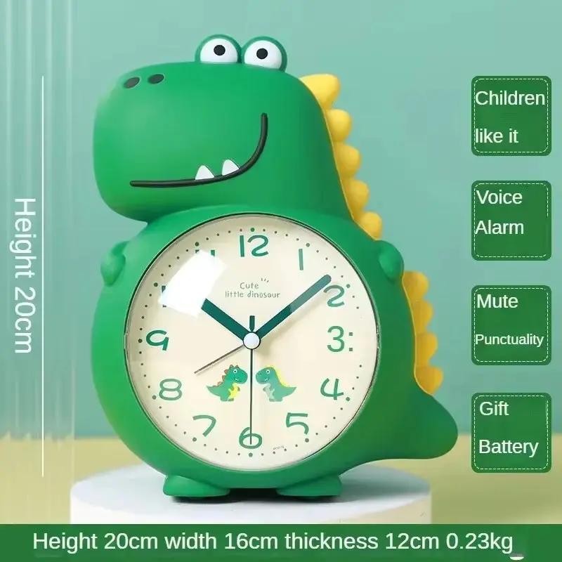 Dinosaur-Themed Alarm Clock for Kids - Wake-Up Light, Cute Cartoon Design, Perfect for Boys, Girls & School Students!