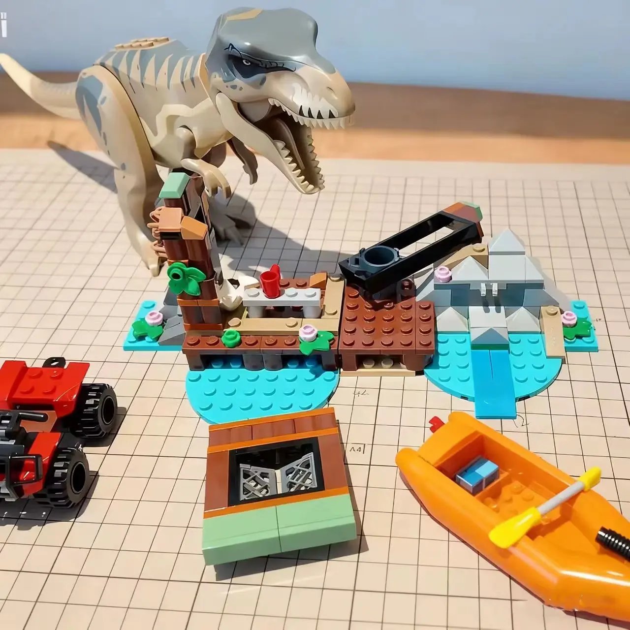 Third Party Compatible Sets Dinosaur World Series Tyrannosaurus Rex Hunt Building Blocks Assembly Toys for Children ﻿