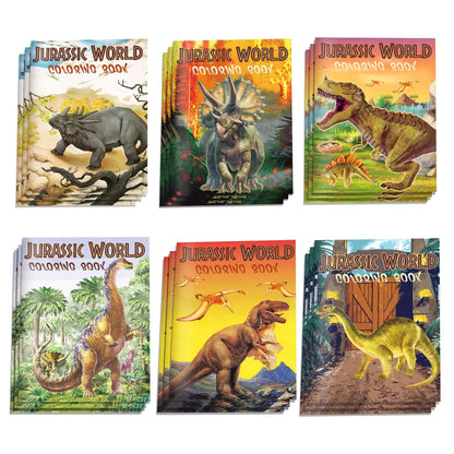 6/12/24Pcs Dinosaur Theme Graffiti Drawing Painting Books DIY Coloring Picture Books for Kids Gifts Birthday Party