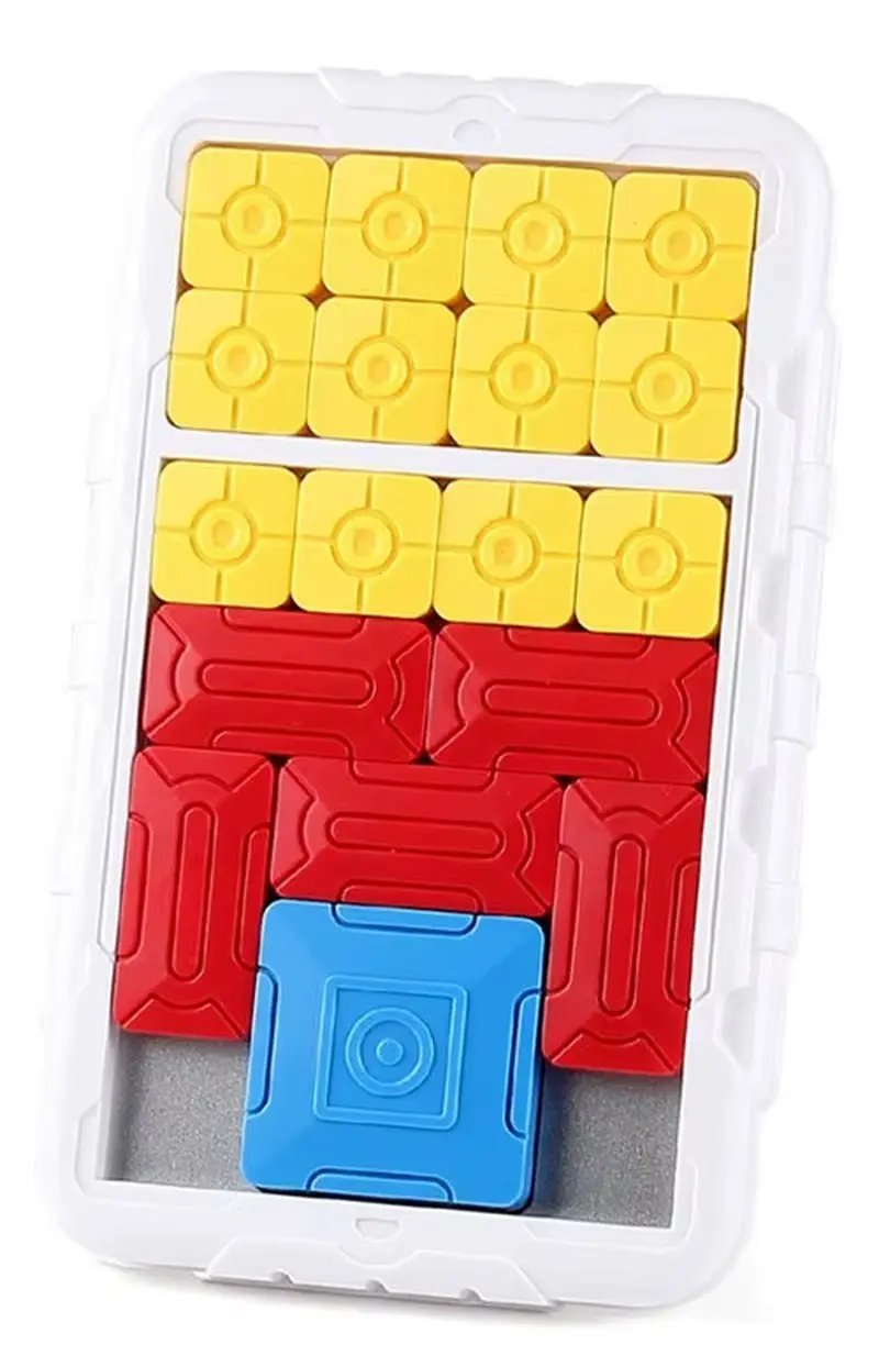 Cartoon Dinosaur Slide Puzzle Game Huarong Road Puzzle Board Educational Smart Logic Board Game for Children Ages 2-6 Travel Toy