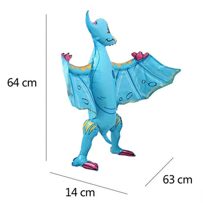 3D Standing Large Foil Dinosaur Tyrannosaurus Balloons Kids Dinosaur Birthday Party Decoration Inflatable Safari Favors Supplies