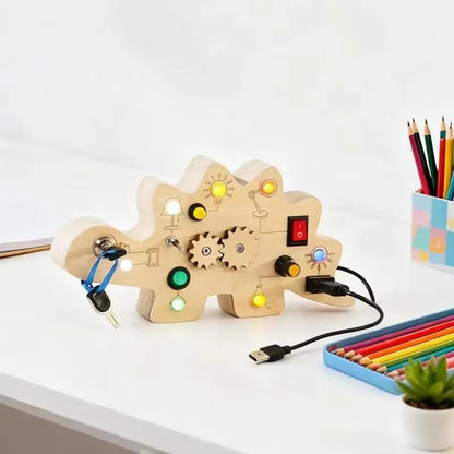 Early Educational Toy-Battery Operated Montessori Toys Promote Hand Eye-Coordination Wooden## Dinosaur Board Game for Boys Girls