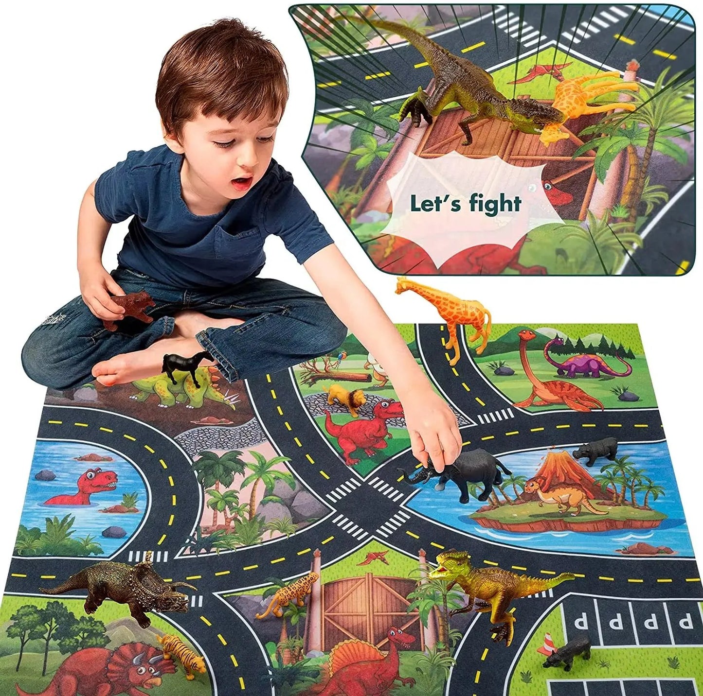 Dilophosaurus Toy, Dinosaur Toy with Moveable Mouth, Cool Plastic Dinosaur Animal Figures, Birthday Cake Toppers, Party Favors