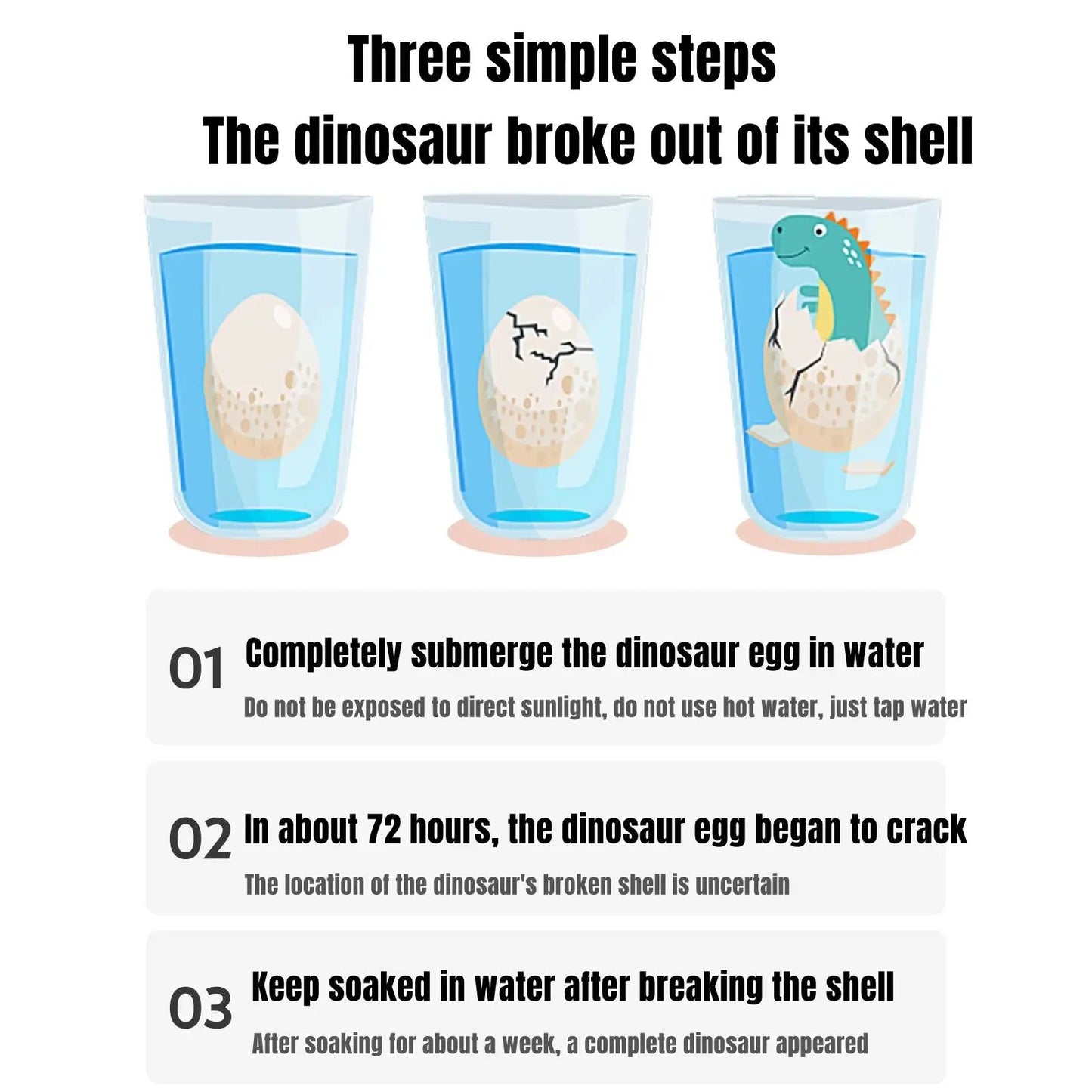 60Pcs Magic Dinosaur Eggs Hatching in Water Growing Dinosaur Egg Animal Breeding Educational Toys for Children Kids Gifts