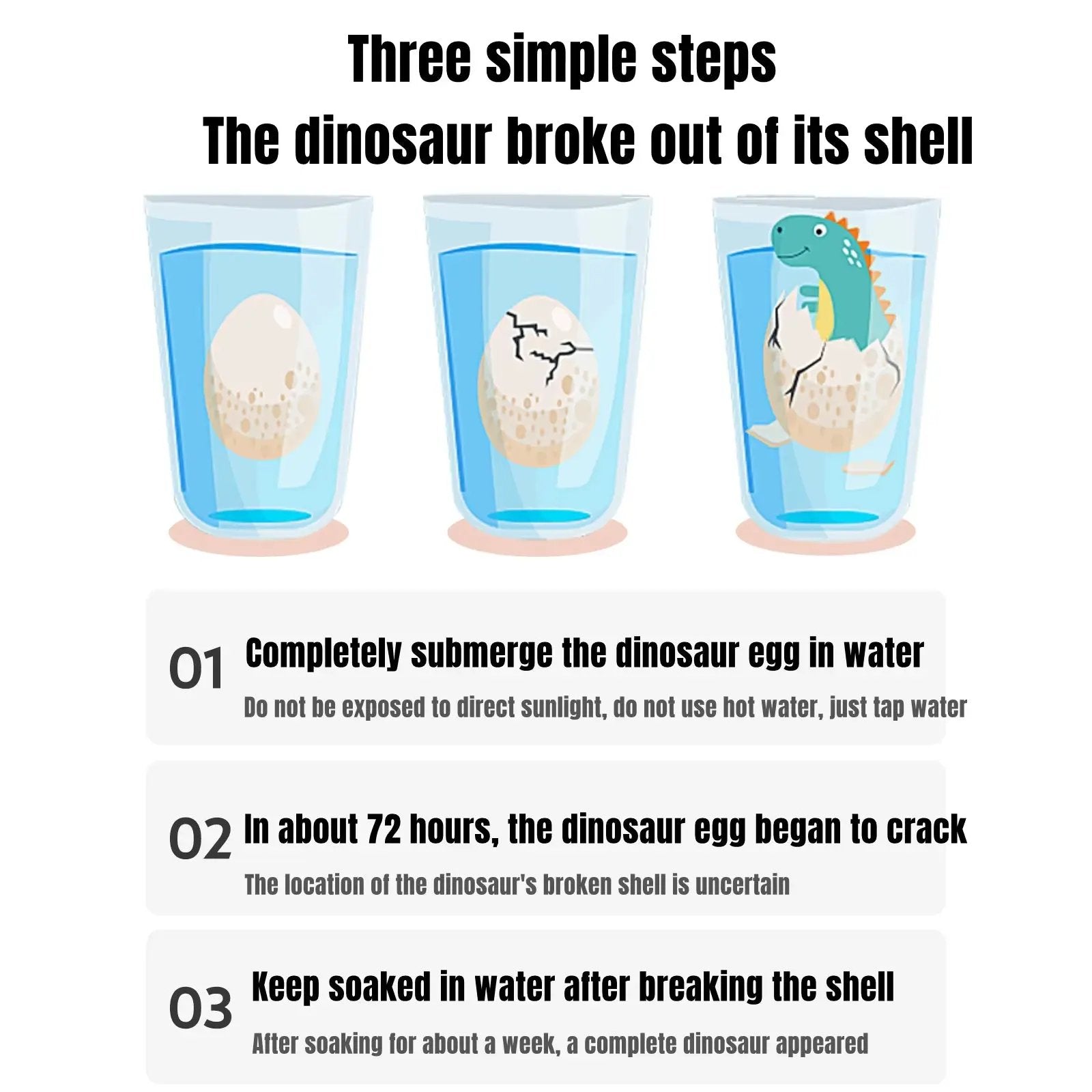 60Pcs Magic Dinosaur Eggs Hatching in Water Growing Dinosaur Egg Animal Breeding Educational Toys for Children Kids Gifts