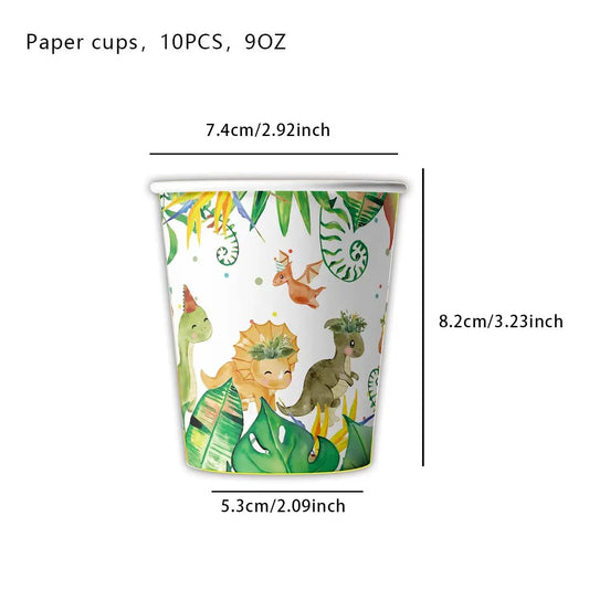 Dinosaur Birthday Party Supplies Disposable Tableware Dino Roar Plates Napkins Cups Tablecloth Banner Party Decorations for Boys