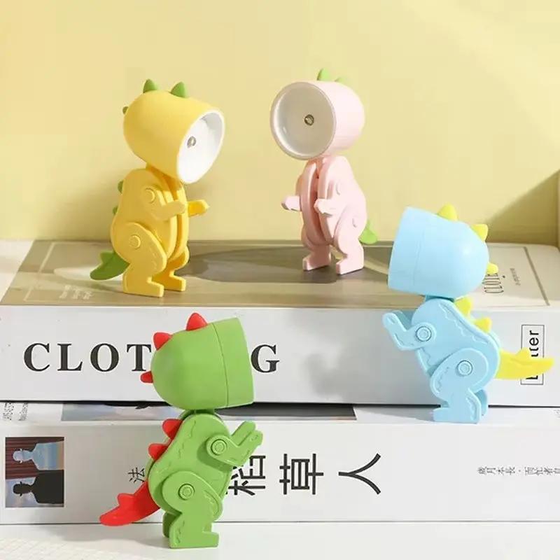 Mini Dinosaur Night Light Battery Magnetic Folding Nights Lamp Bedroom Bedside Table Ornaments Children'S Toys LED Night Lights
