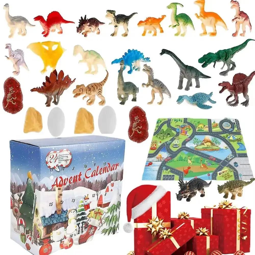 Dinosaur Advent Calendar 2023 24 Days Dinosaur Christmas Countdown Calendar Toys Dino Toy Christmas Gift for Boys Girls 3 Years