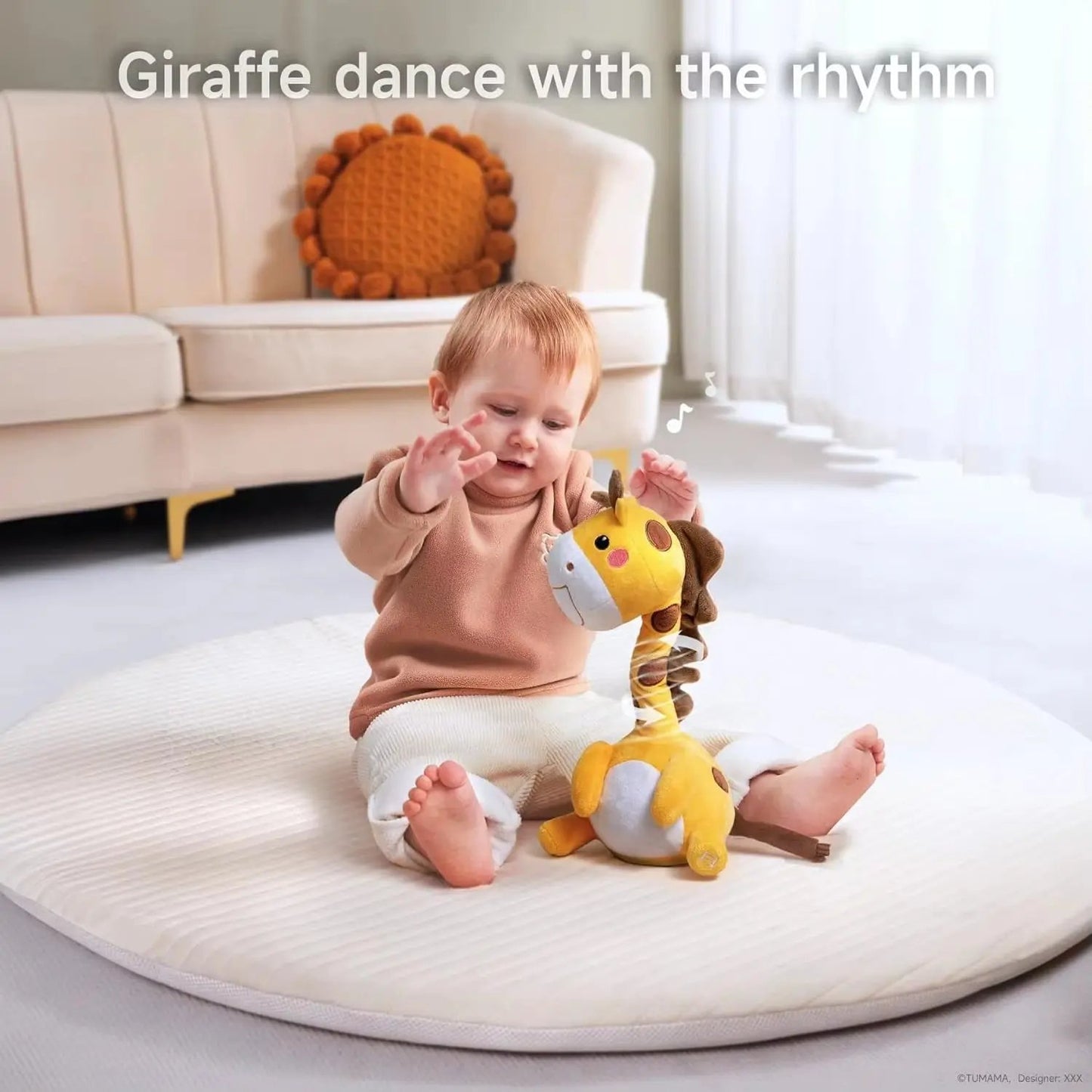 Dancing Talking Dinosaur Toy Mimicking Twisting Electronic Soft Plush Giraffe Toy with Record Repeating What You Say Singing