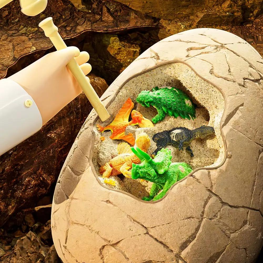Children Archaeology Dig Dinosaur Eggs Toy Dinosaur Fossils Boys and Girls Diy Handmade Blind Box Dig Earth Dig Treasure Puzzle