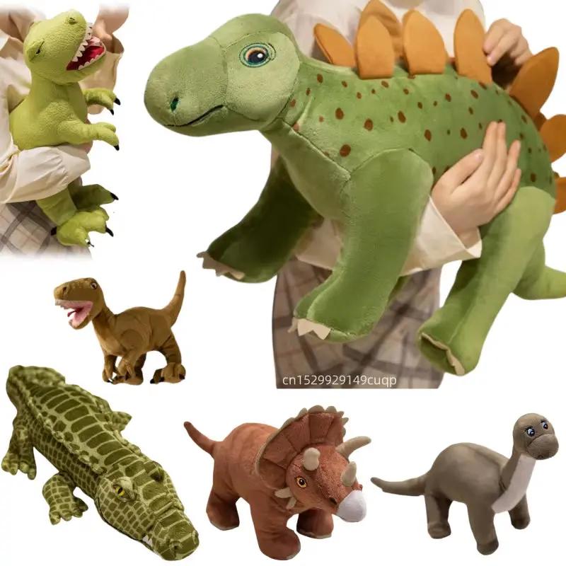 Simulation Fun Dinosaur Plush Doll Pillow Crocodile T-Rex Alligator Triceratops Plush Toy Home Decoration Gift for Children