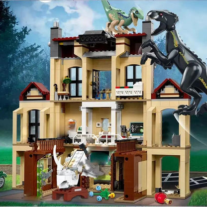 Dinosaur Park Tyrannical Dragon Attacks the Manor Creative Building Blocks Toy Children'S Puzzle Assembly for Kids Gifts 75930