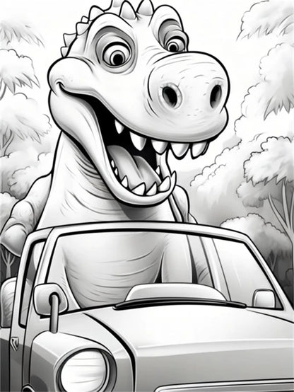 1Pc DINOSAUR Art Coloring Book Original Upgraded Paper Thickened 25 Pages Coloring Books Gift for Holiday Birthday Christmas
