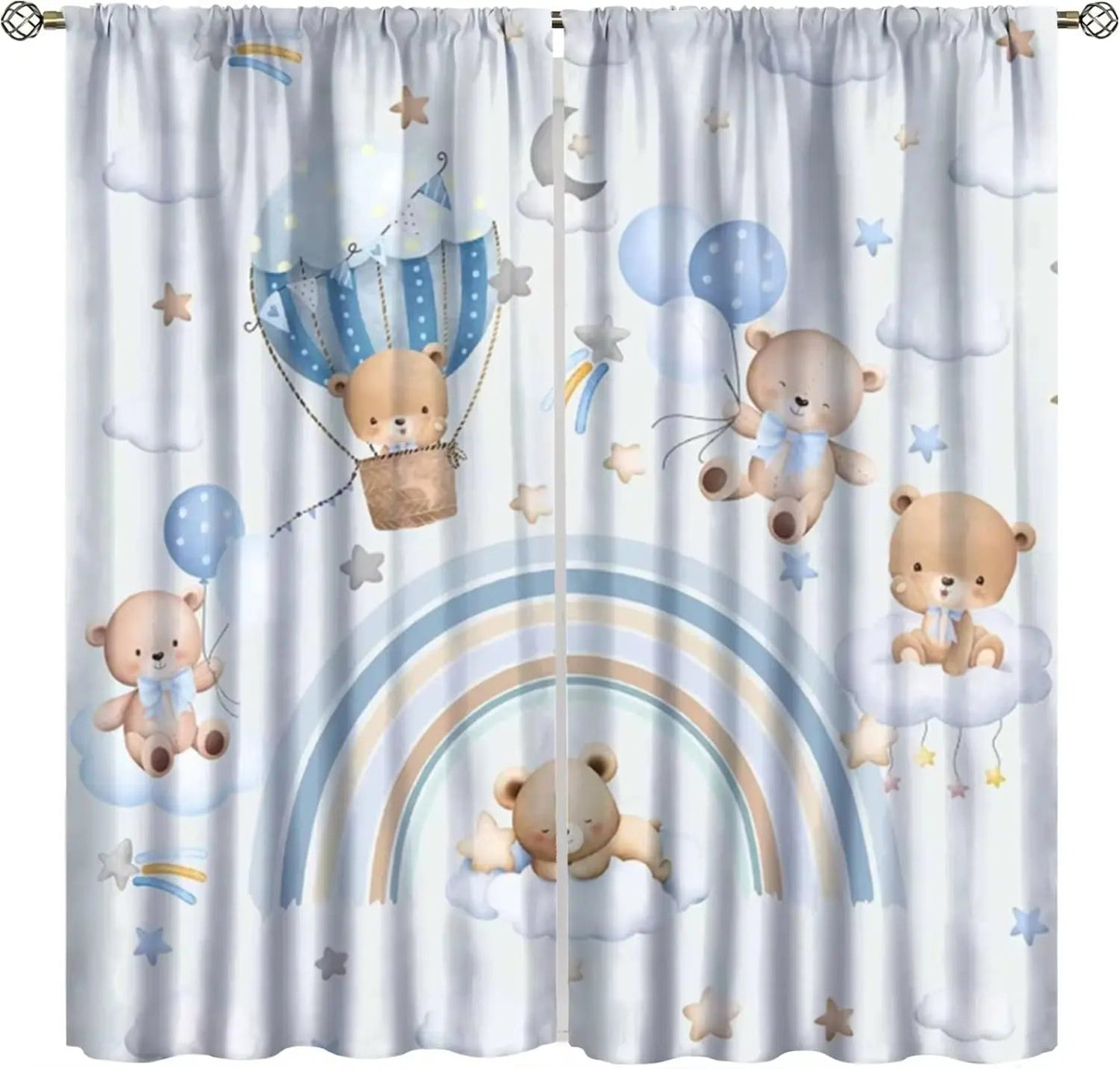 Toddler Dinosaur Curtains, Blue Cartoon Forest Plant Jurassic Cute Dinosaur Animal Windows Treatments Drapes for Boys Kids