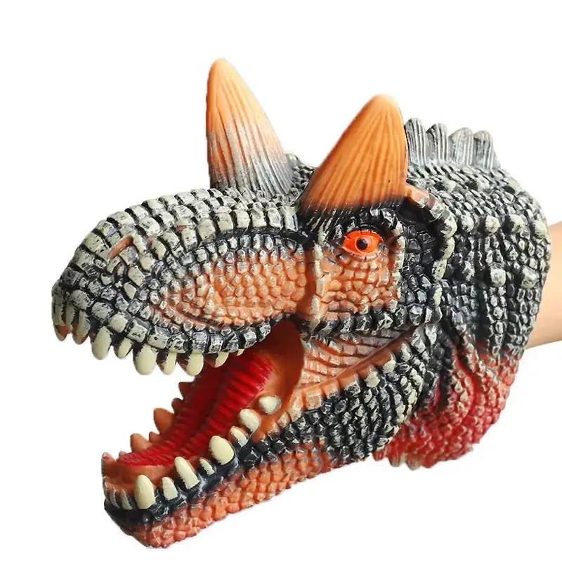 Hand Puppets Dinosaur Head Model Toy T-Rex Dino Jurass Shark Tiger Park Dolls Dinosaur Worlds Soft Plush Toy for Boys Kids Gifts