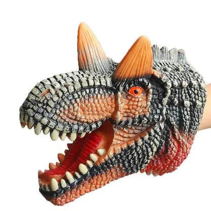 Hand Puppets Dinosaur Head Model Toy T-Rex Dino Jurass Shark Tiger Park Dolls Dinosaur Worlds Soft Plush Toy for Boys Kids Gifts