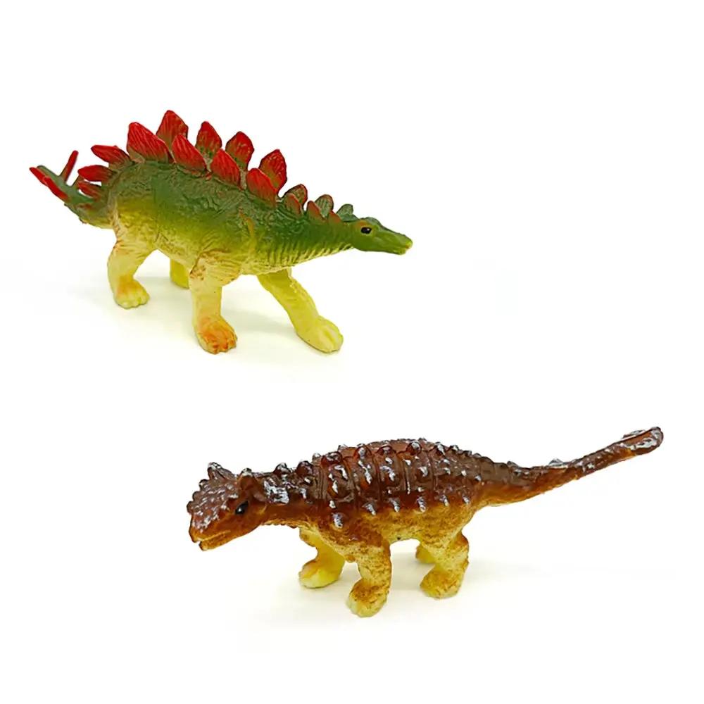 6Pcs/Set Jurassic Dinosaur Toy Model Plastic Simulated Tyrannosaurus Brachiosaurus Triceratops Christmas Birthday Gifts for Kids