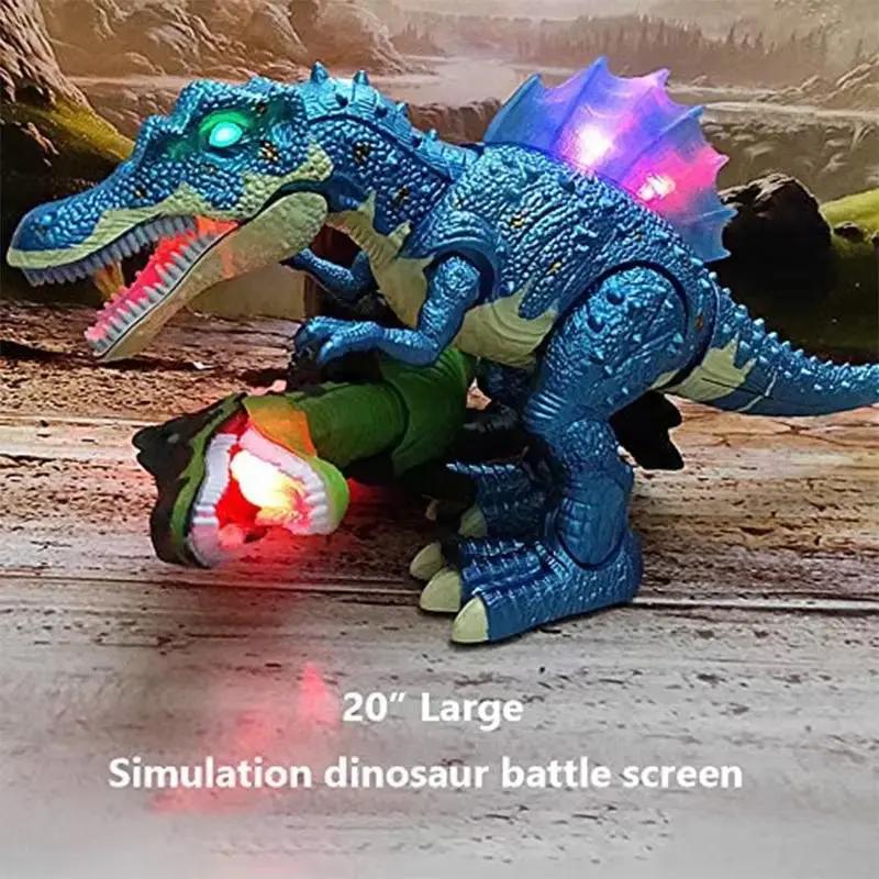 Electric Walking Dinosaur Toy with Ledsound Jurass Park World Dinosaur Robot Tyrannosaurus Rex Electronic Pet Toys for Boys Kid