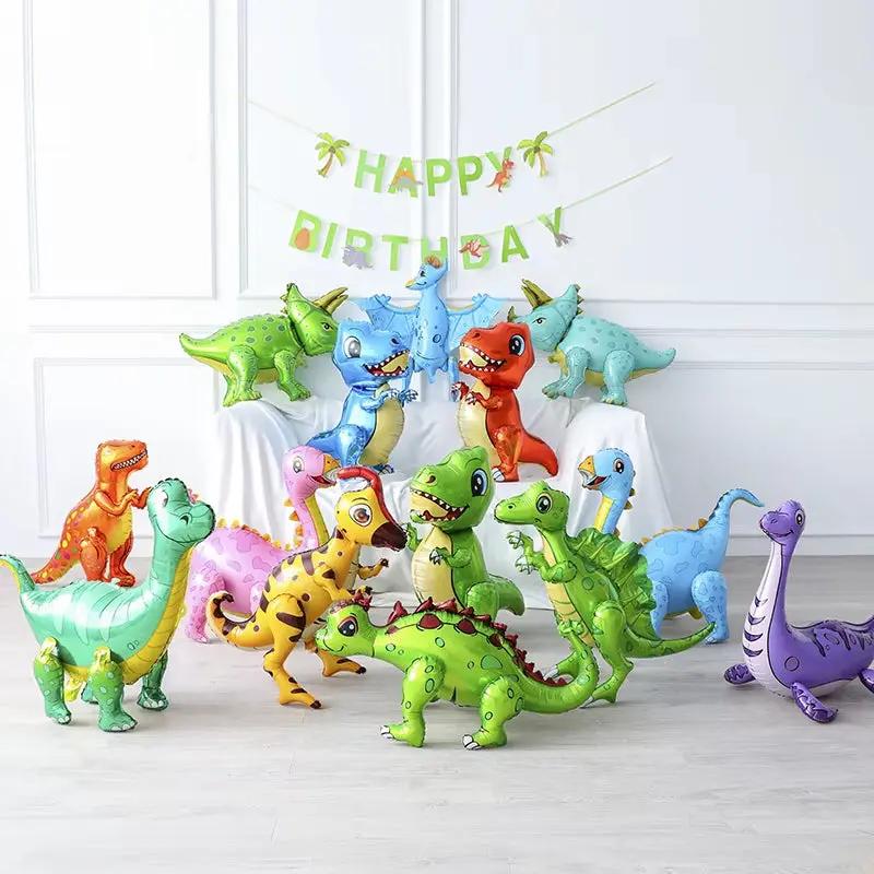 Large 4D Walking Dinosaur Balloons Jurassic Dinosaur Party Supplies Kids Birthdays Decorations Jungle Dragon Foil Globos Toys