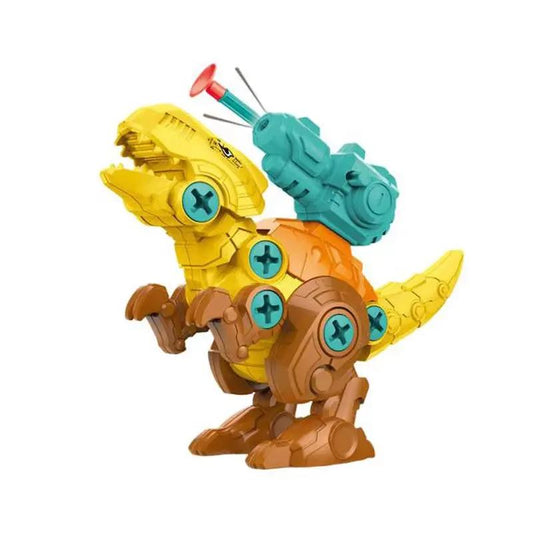 Children'S Dinosaur 3D Puzzle Toys Press to Fire Bullets DIY Detachable Assembly Screw Toys ﻿