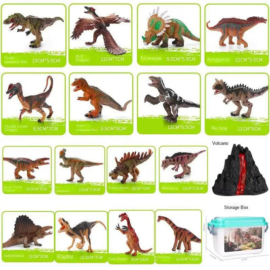 Dinosaur Toys for Kids 3-5+ (16,26 Plastic Dinosaur Figures) Dinosaur Gift Set for Toddlers Learning & Development (Boys & Girls