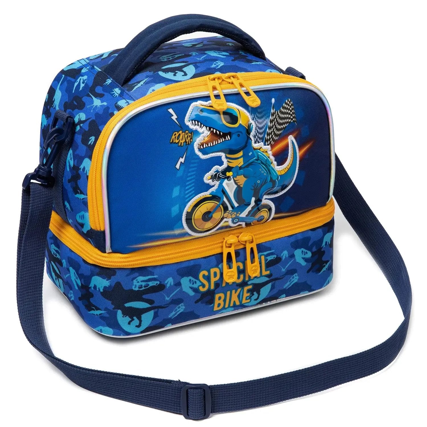 Kids Dual Compartment Tote Lunch Bag for Boys Kids Cooler Insulated Toddler Lunch Bag Box