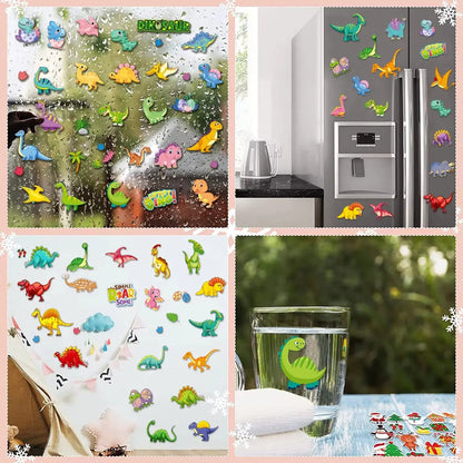 229Pcs Children Scenes Jelly Sticker Books Reusable Hand-On Puzzle Game Animal Dinosaur for Kids Montessori Early Education Gift