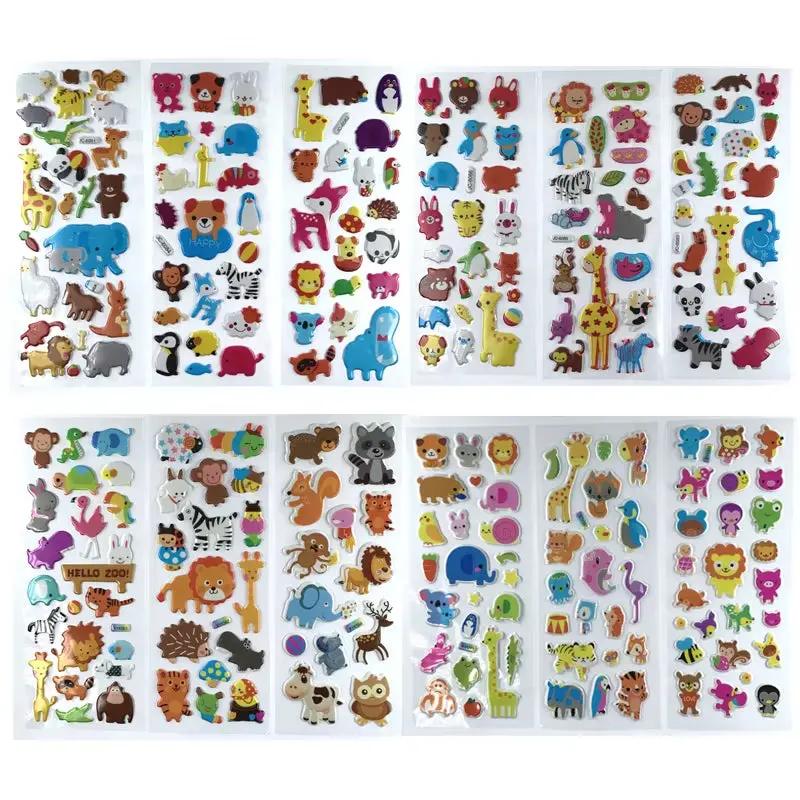 12 Sheets/Set 3D Dinosaur Stickers for Kids Toys Home Wall Decor Cartoon Sticker Scrapbooking Boys Notebook Diary Label