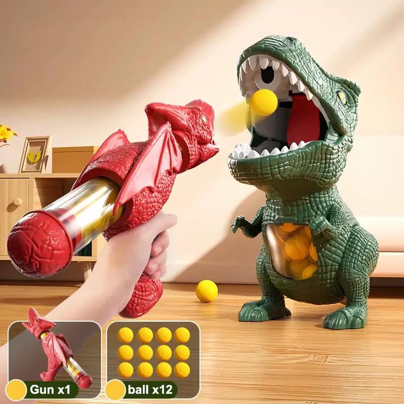 Kid Dinosaur Shooting Transporter Truck Tyrannosaurus Rex Ball Soft Bullet Gun Parent Child Interactive Puzzle Outdoor Sport Toy