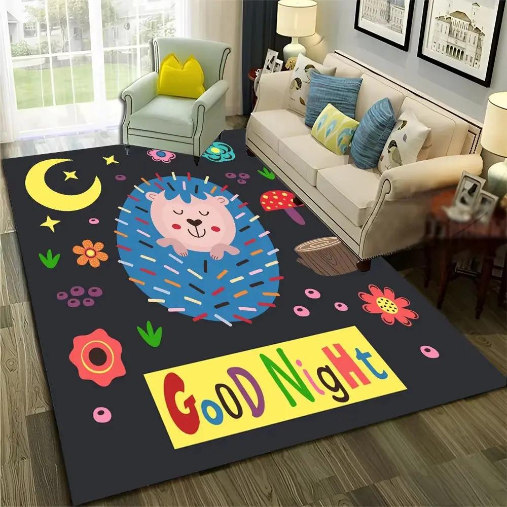 3D Cute Dino Dinosaur Space Cartoon Carpet Rug for Home Living Room Bedroom Sofa Doormat Decor,Child Area Rug Non-Slip Floor Mat