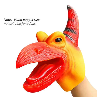Hand Puppets Dinosaur Head Model Toy T-Rex Dino Jurass Shark Tiger Park Dolls Dinosaur Worlds Soft Plush Toy for Boys Kids Gifts