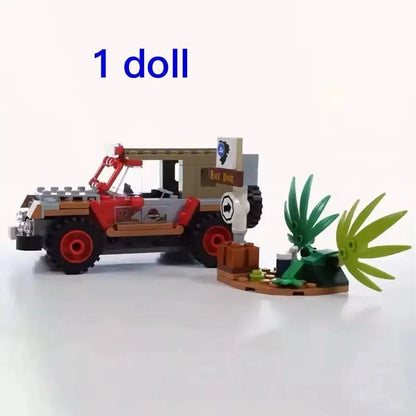 Dinosaur World Series Building Blocks Bricks Dilophosaurus Ambush MOC Model Compatible 76958 Set Assembly Toys for Kids Gifts