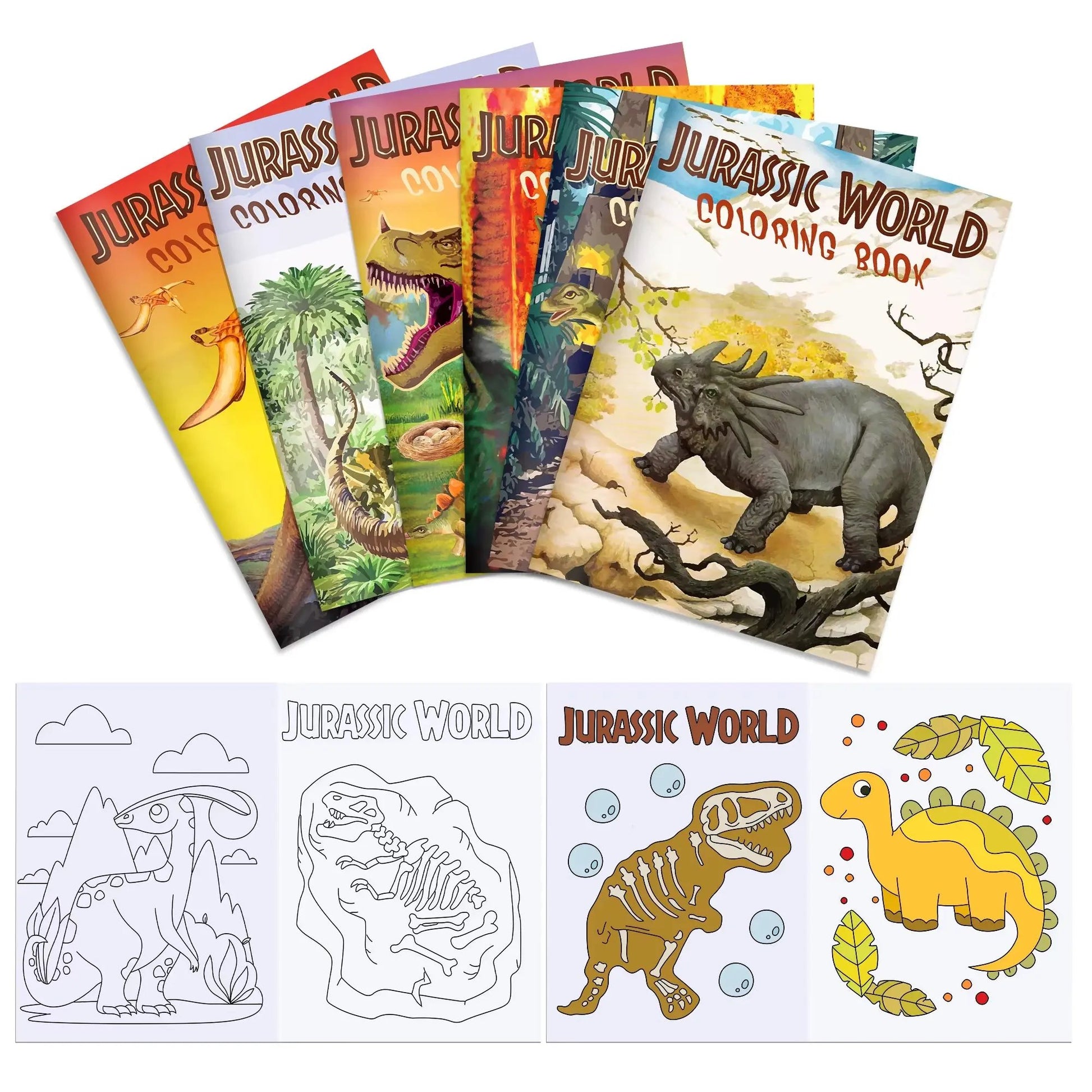 6/12/24Pcs Dinosaur Theme Graffiti Drawing Painting Books DIY Coloring Picture Books for Kids Gifts Birthday Party