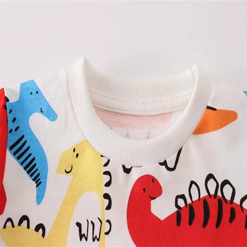 2-7T Dinosaurs Print Boys Sweatshirts Autumn Spring Kids Hooded Children'S Top Baby Clothes Sport Shirts