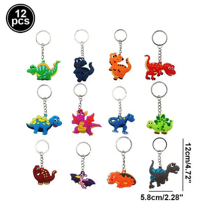 Dinosaur Party Goodie Bags Fillers Tattoo Keychain Rubber Slap Bracelet Dino Ring Kids Dinosaur Birthday Party Supplies Gift Toy